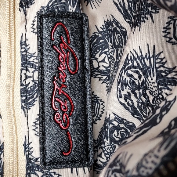 Ed Hardy NWOT Black Silver Stud Embellished Camera Crossbody Bag OS - Picture 12 of 13